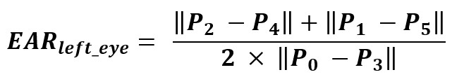 Eye blinking detection using EAR
